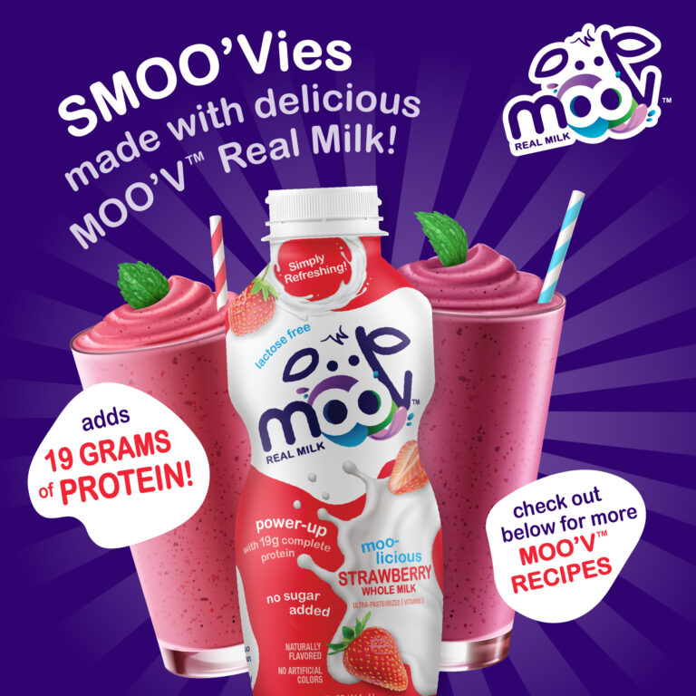 SMOO'Vies; made with delicious MOO'V Real Milk